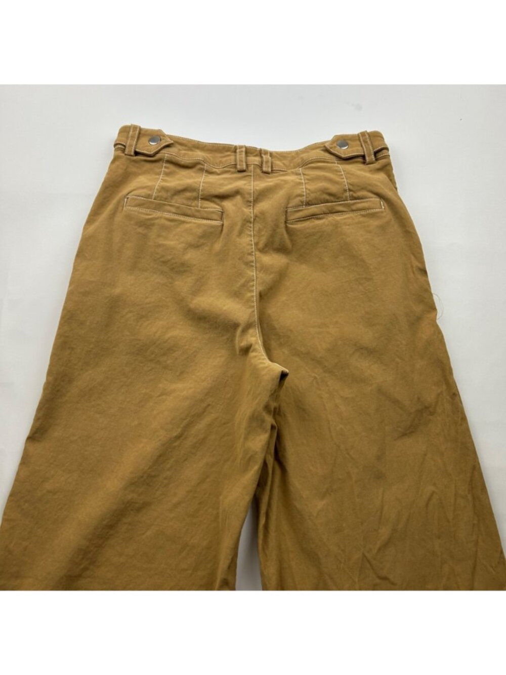 MAEVE Camel Cotton Canvas High Rise Wide Leg Trouser Pant US 6 - Picture 6 of 6